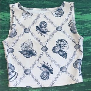 BlackMilk Shorepaper Wifey Crop Top